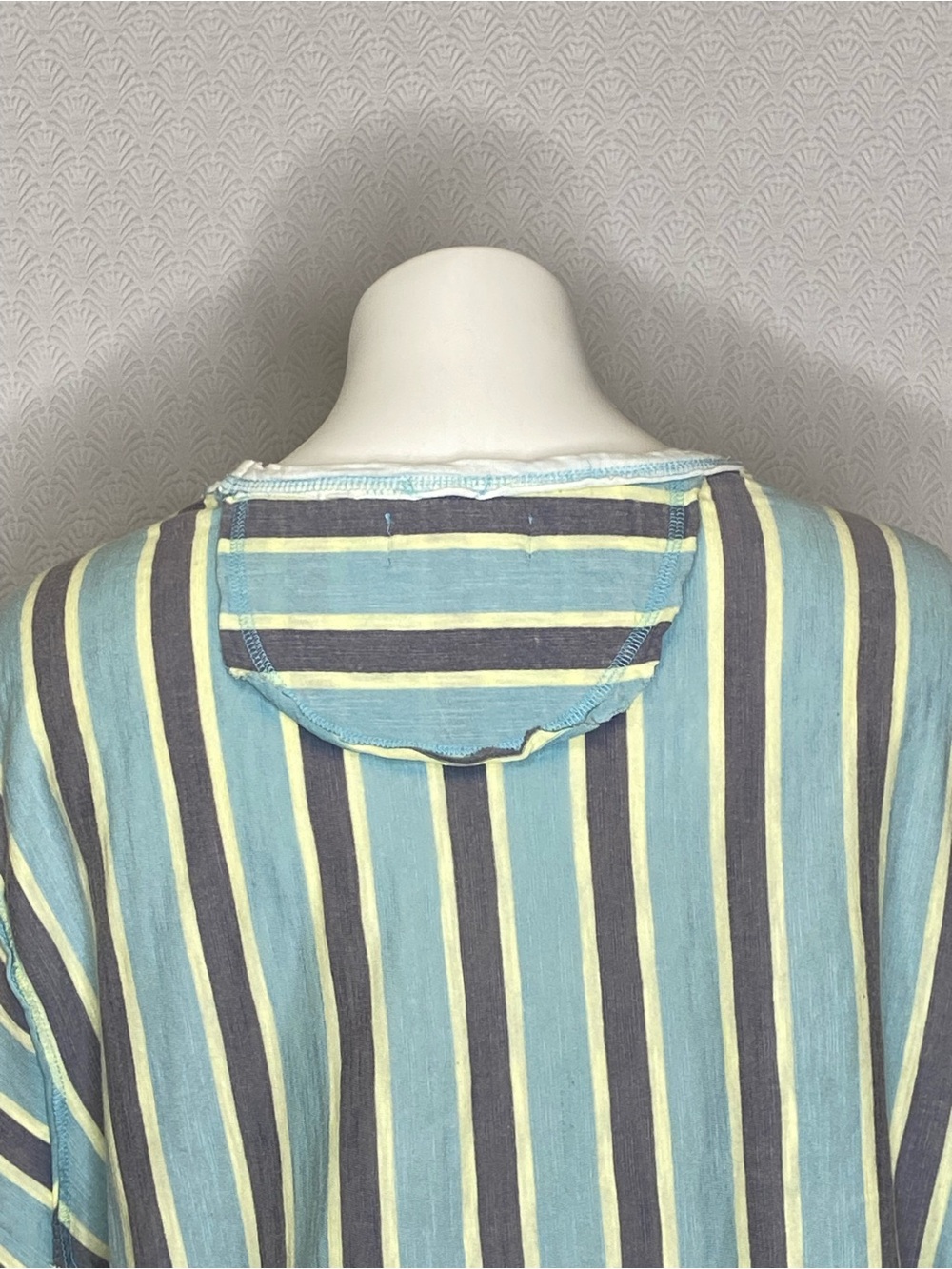 WE THE FREE Get Real Tee Oversized Striped Colorblock Cotton Green Size XS - Picture 10 of 14